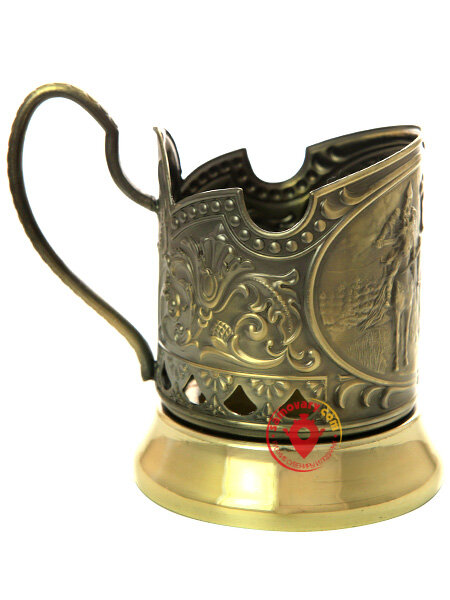 Латунный подстаканник "Три богатыря" Кольчугино